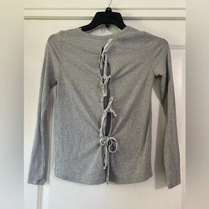 Avec Les Filles Tie Back Long Sleeve Top